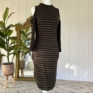 Striped Cold Shoulder Dress